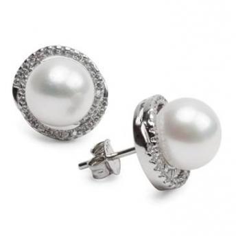 comprar PENDIENTES PLATA CON PERLA NATURAL Y CIRCONITAS