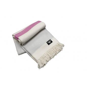 comprar MANTA PRIVATA CON FLECOS 130*170 GRIS/ROSA